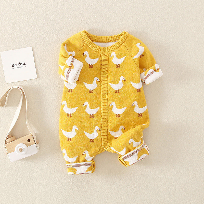 Double-layer Baby Romper Knitted