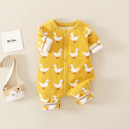 Double-layer Baby Romper Knitted