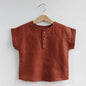 Children's Linen Cotton Short-sleeved T-shirt