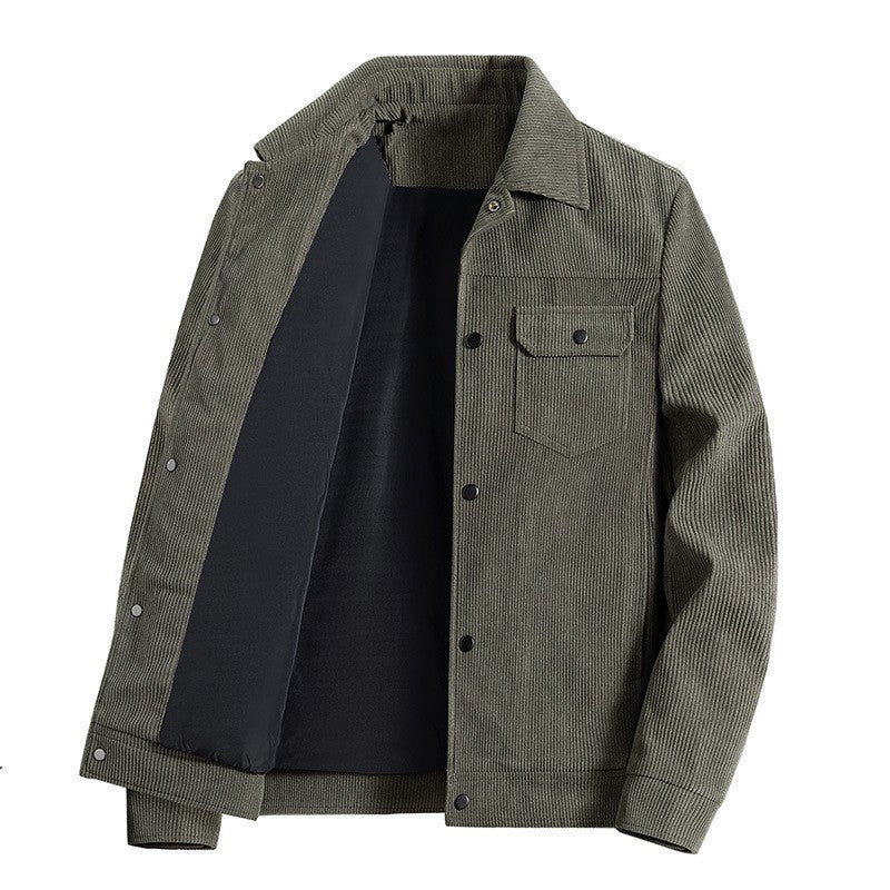 Corduroy Coat Men's Labor Jacket Fleece-lined