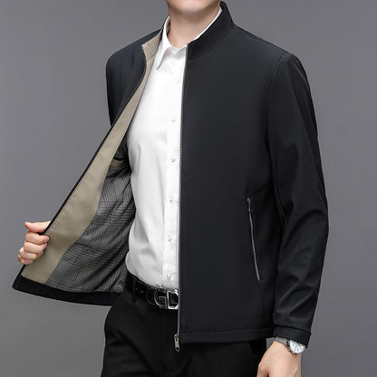 Stand Collar Middle-aged Men Casual Jacket