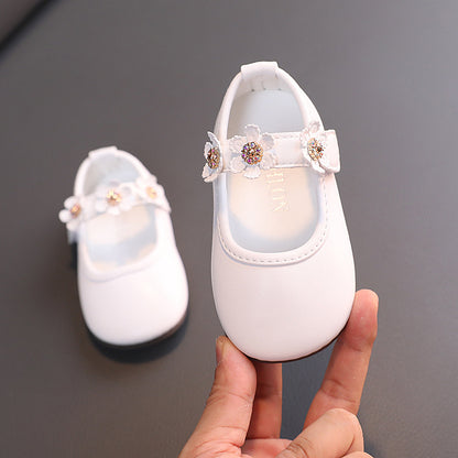 Girls Cute Fashion Flower Soft Bottom Shoes