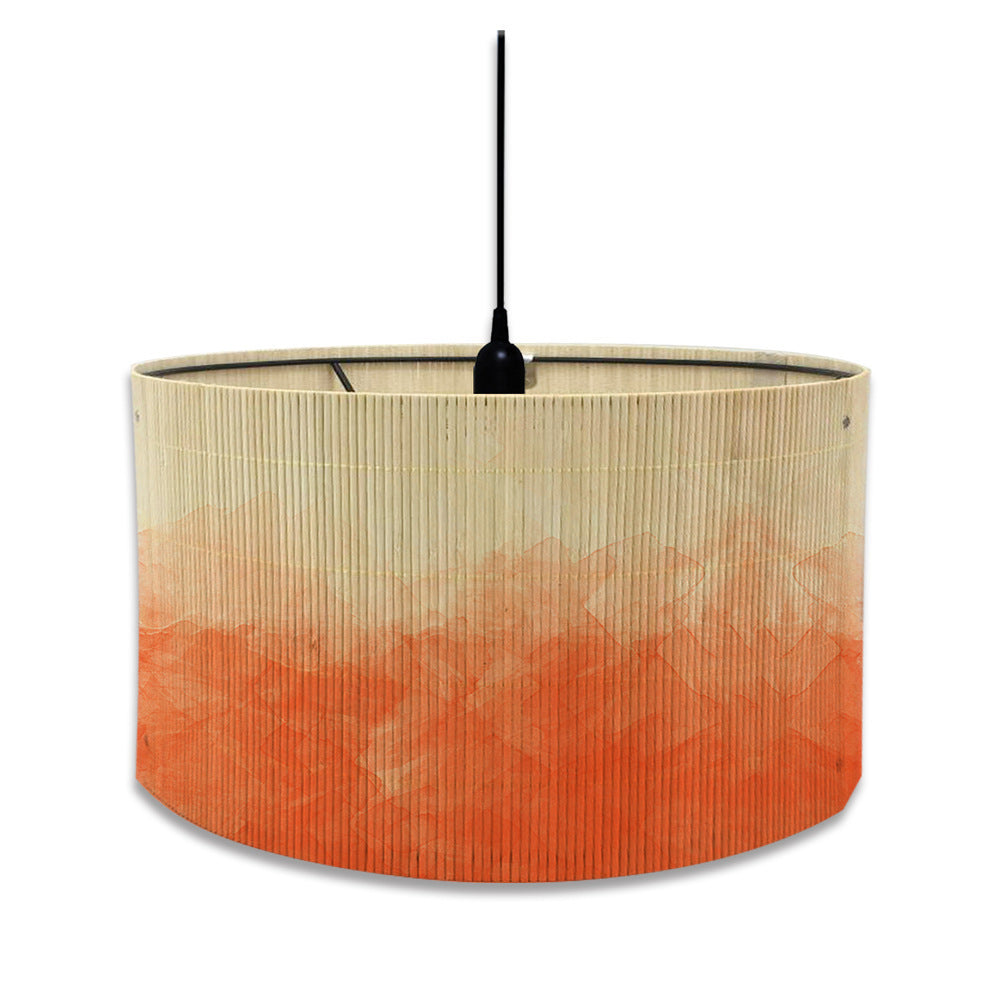 European Watercolor Gradient Printing Abstract Bamboo Lampshade