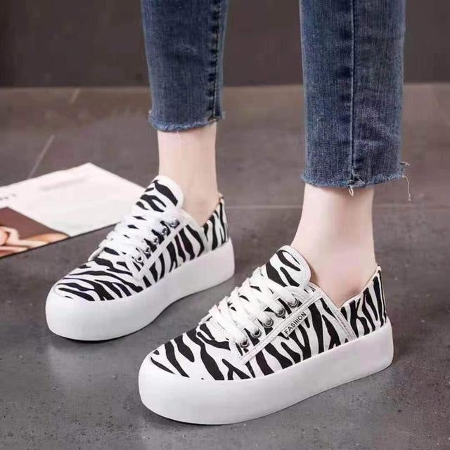 New Platform Spring And Summer Leisure Two-way Leopard Print Sneakers For Women