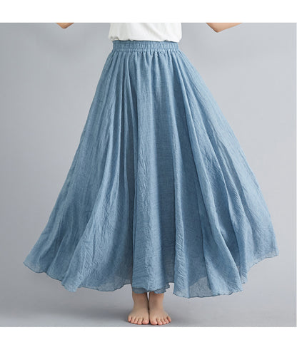 Lady Literature Plus Size Cotton And Linen Skirt