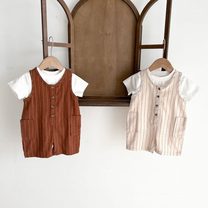 Baby Short Sleeve Jacket Two-piece Bib Suit