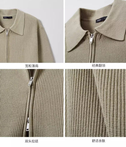 Men's Collar Knitted Cardigan Sweater Jacket