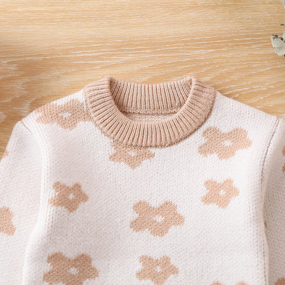 Children's Pullover Knitting Sweater Round Neck Warm Sweater