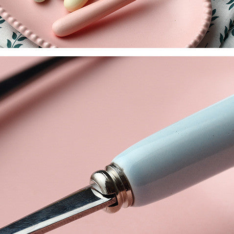 Candy Colored Ceramic Stainless Steel Spoon