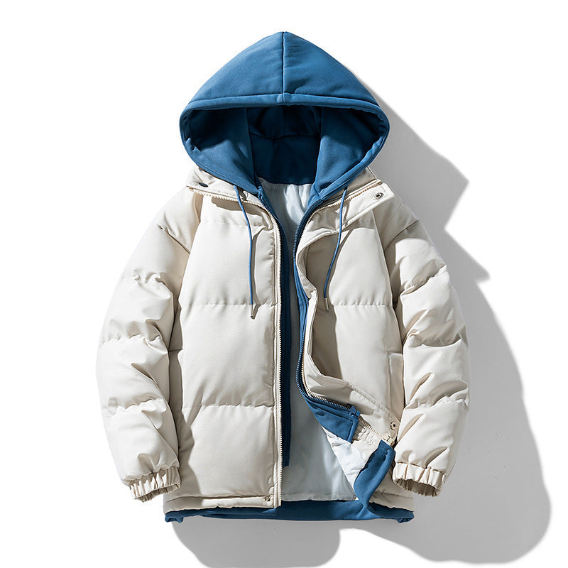 Mens Two-piece Windproof Warm Hooded Cotton Jacket