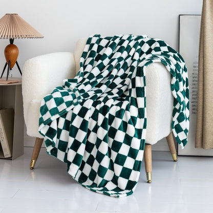 Checkered Flannel Blanket Printed Coral Fleece Thickening Bed Sheet Nap