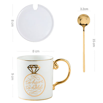 Premium Sense Mug With Lid Spoon