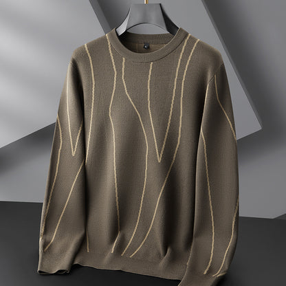 Mens Round Neck Light Loose Sweater