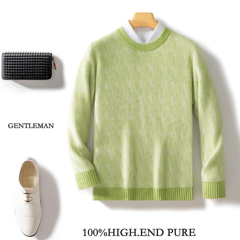 Mens Thick Round Neck Woolen Sweater