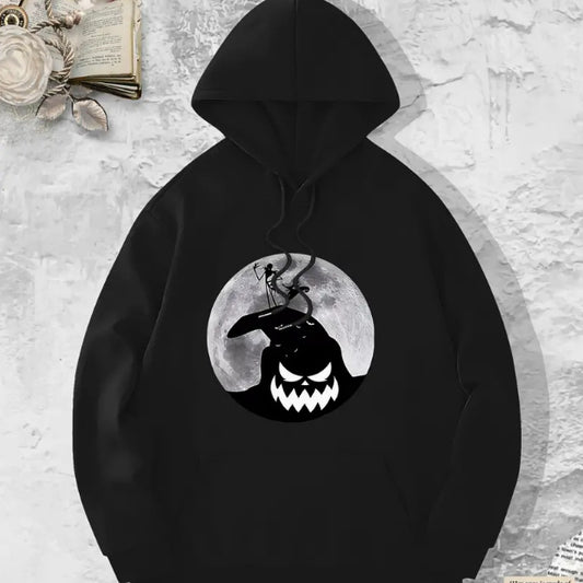 Mens Printed Fleece Hooded Sweatshirt