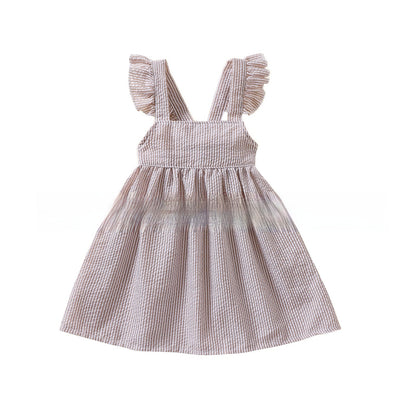 Sleeveless Puffy Spring And Summer Baby Girl Ruffled Dress