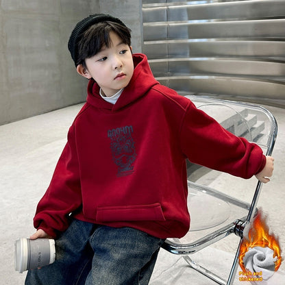 Middle And Big Fleece-lined Sweater Dragon Year Boy