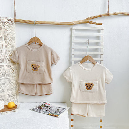 Babies Simple Bear Top Shorts