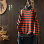 Striped Contrast Color Mock Neck Sweater