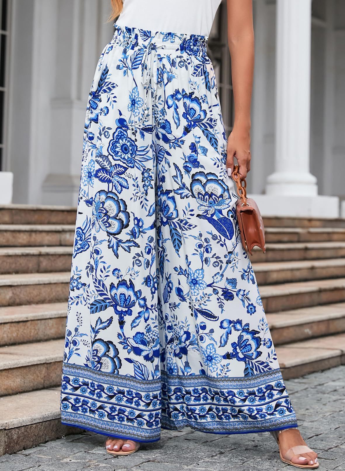 Printed Comfortable Casual Wide-leg Trousers