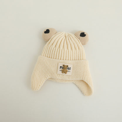 Children's Knitted Warm Bear Woolen Cap Outdoor