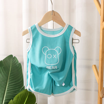 Children's Quick Drying Clothes Vest Suit Summer Ice Silk