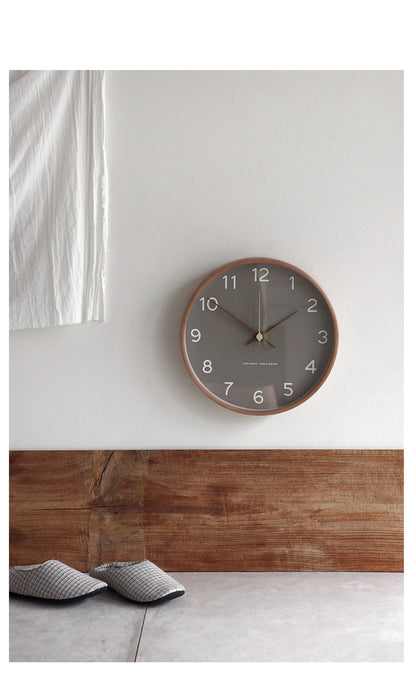 Wood Wall Clock Living Room Modern Minimalist Creative Clock