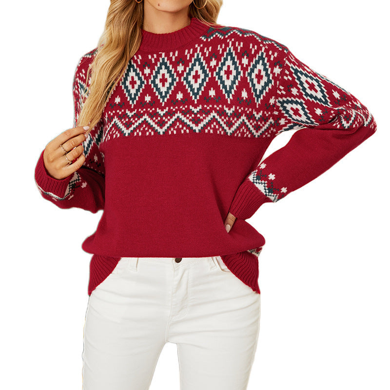 Womens Loose Pullover Christmas Sweater