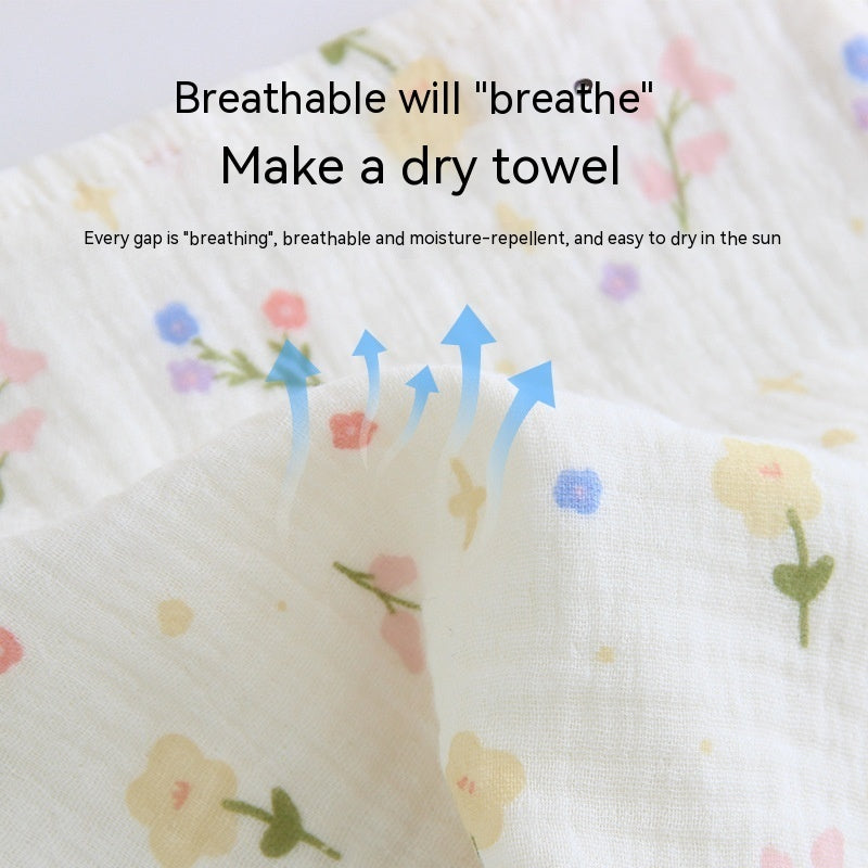 Four-layer Gauze Baby Saliva Towel Floral