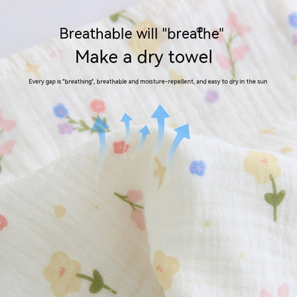 Four-layer Gauze Baby Saliva Towel Floral