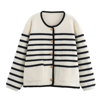 Women's Stripes Knitted Cardigan Jacket