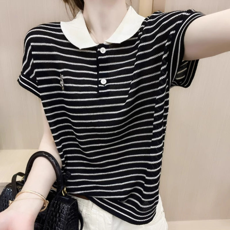 Polo Short Sleeve Striped T shirt