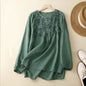 Embroidered Loose Artistic Vintage Women's Cotton Linen Shirt