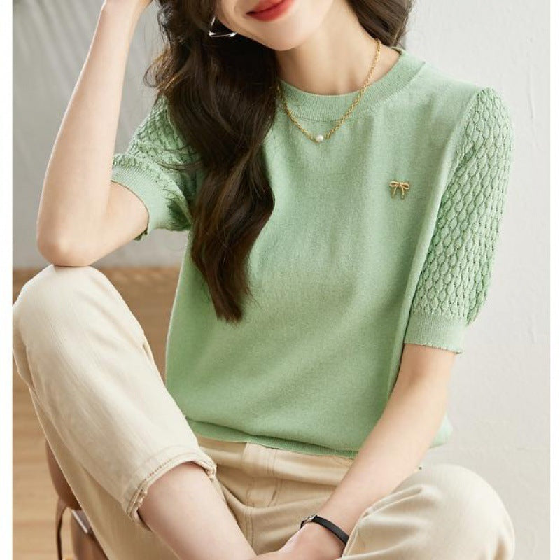 Loose Thin Sweater Women's Short Sleeve