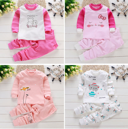 Boys And Girls Children's Underwear Suit Cotton Children Autumn And Winter Pajamas