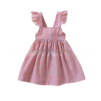 Sleeveless Puffy Spring And Summer Baby Girl Ruffled Dress