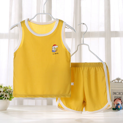 Children's Quick Drying Clothes Vest Suit Summer Ice Silk