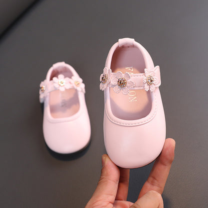 Girls Cute Fashion Flower Soft Bottom Shoes