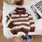 Children's Striped Lapel Sweater