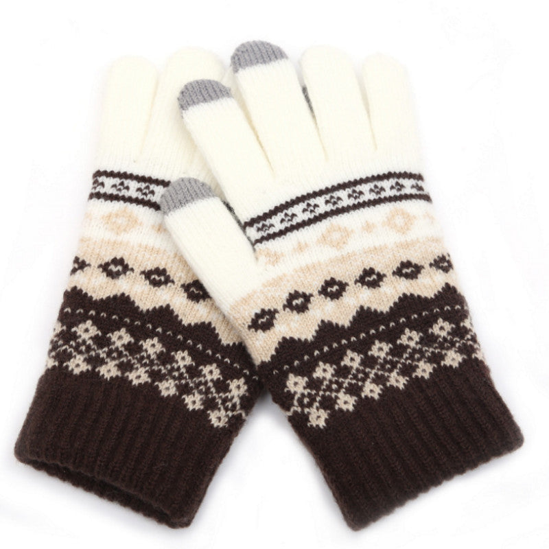 Knitted touch screen gloves