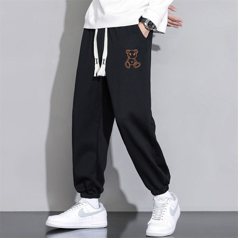 Mens Cropped Casual Loose Long Pants