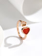 Love Happy stone Open Ring Couple