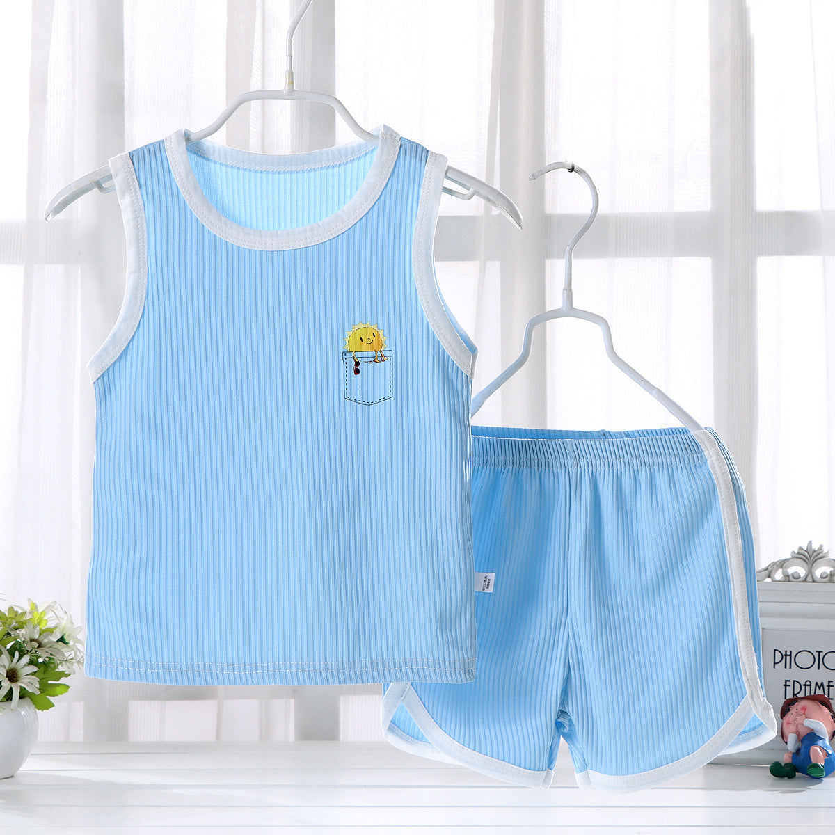 Children's Quick Drying Clothes Vest Suit Summer Ice Silk