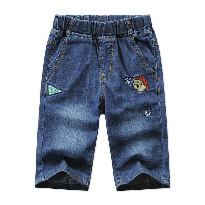 Simple And Versatile Casual Boys' Denim Capris