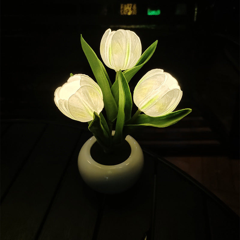 LED Tulip Night Light Simulation Flower Table Lamp