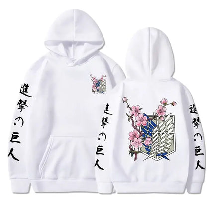 Mens Attack On Titan Wings Of Liberty Sakura Graphic Hoodies