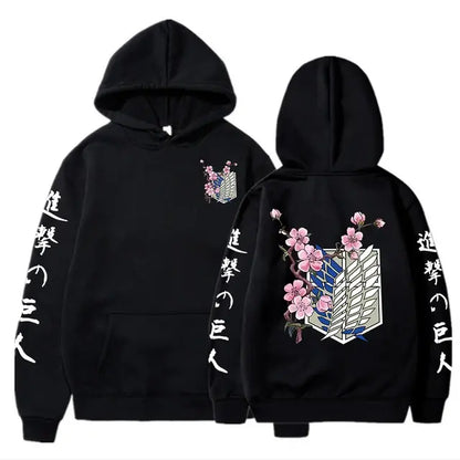 Mens Attack On Titan Wings Of Liberty Sakura Graphic Hoodies